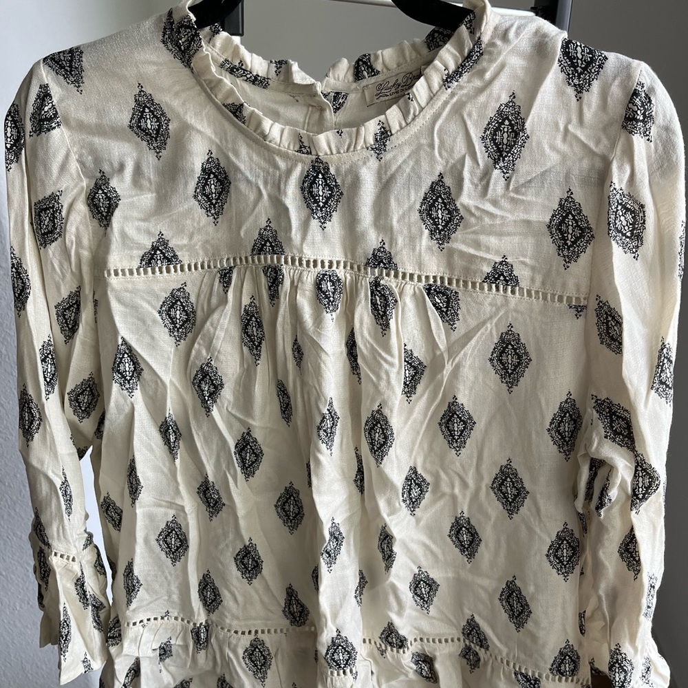 White Long Sleeve Lucky Brand Top